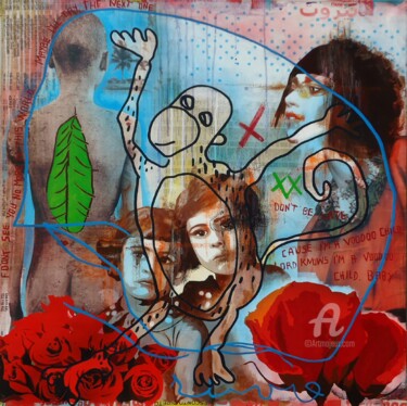 Картина под названием "Voodoo Child" - Alvarenga Marques, Подлинное произведение искусства, Акрил Установлен на Деревянная р…