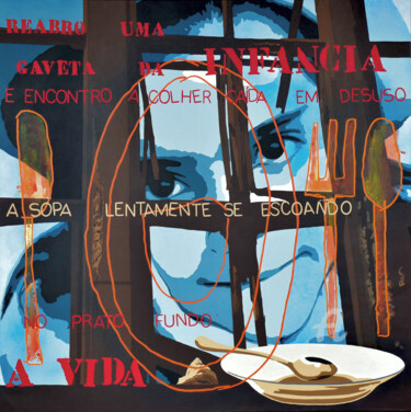 Malerei mit dem Titel "A colher (The spoon)" von Alvarenga Marques, Original-Kunstwerk, Acryl