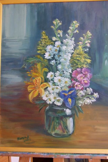 Pintura titulada "flores fresca" por Blanca Alvarez, Obra de arte original