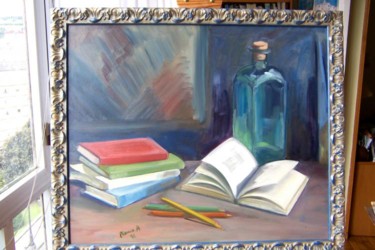 Painting titled "libros" by Blanca Alvarez, Original Artwork