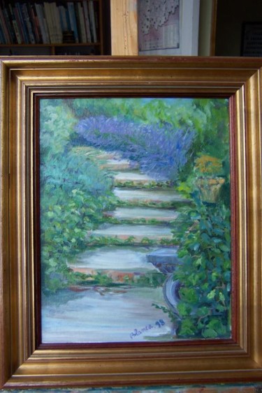 Painting titled "escalinata" by Blanca Alvarez, Original Artwork