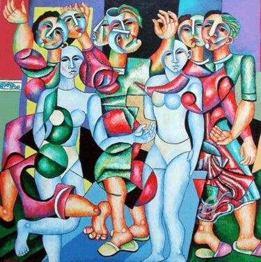 Peinture intitulée "Progreso ay de nues…" par Fernando Alvarez Alonso, Œuvre d'art originale, Huile