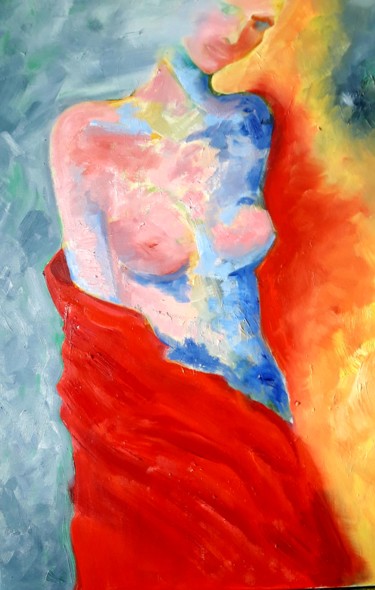 Pittura intitolato "A mulher" da Isabel Alvarez, Opera d'arte originale, Olio