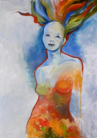 Painting titled "O Avatar" by Isabel Alvarez, Original Artwork, Oil