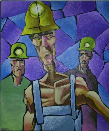 Pintura titulada "los obreros" por Emiliano Villani, Obra de arte original