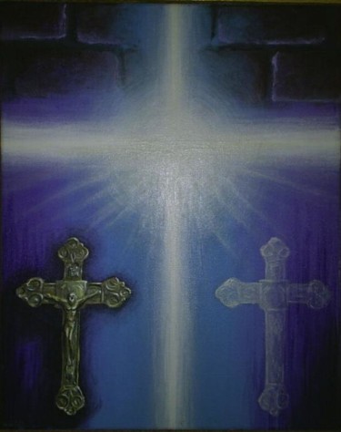 Painting titled "Religion" by Emiliano Villani, Original Artwork, Oil