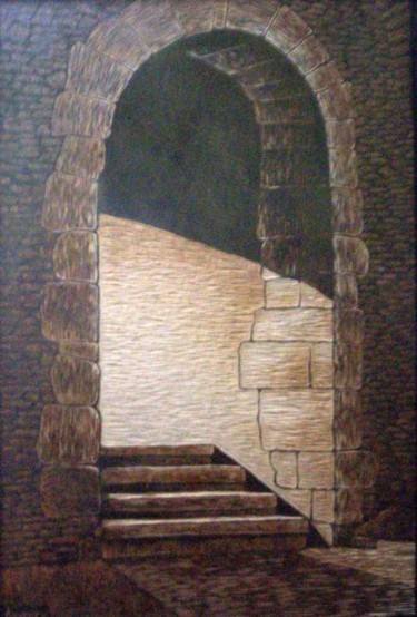Pintura titulada "Porta Falsa de Lugo" por Emiliano Villani, Obra de arte original