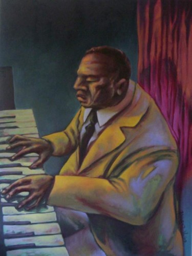 Pintura titulada "Bluesman" por Emiliano Villani, Obra de arte original, Oleo