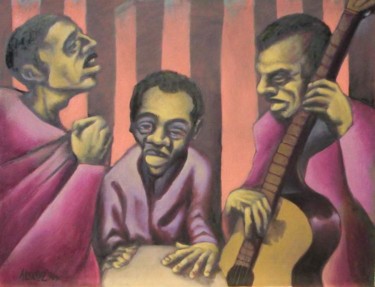 Painting titled "La banda(jazz de re…" by Emiliano Villani, Original Artwork, Oil