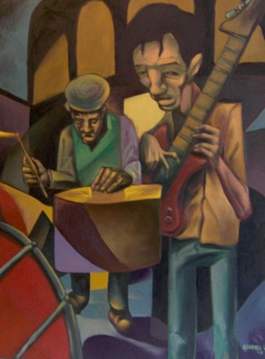 Painting titled "En concierto" by Emiliano Villani, Original Artwork, Oil