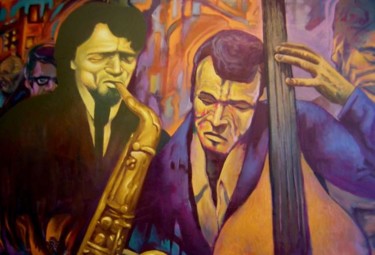 Painting titled "Improvisación Jazz" by Emiliano Villani, Original Artwork, Oil