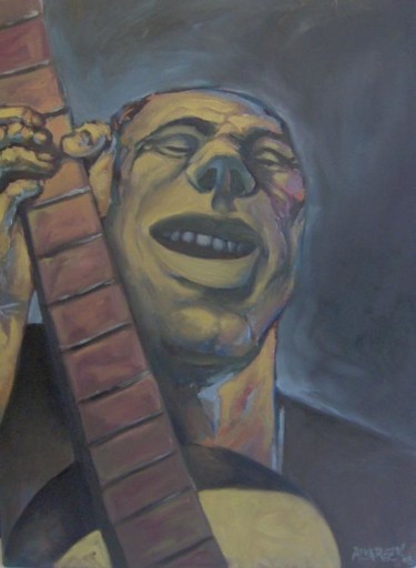 Painting titled "Solo de guitarra" by Emiliano Villani, Original Artwork, Oil
