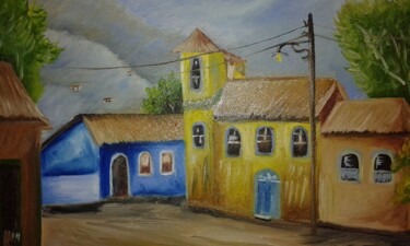 Pintura intitulada "LA IGLESIA" por Alvaro Neves, Obras de arte originais, Óleo