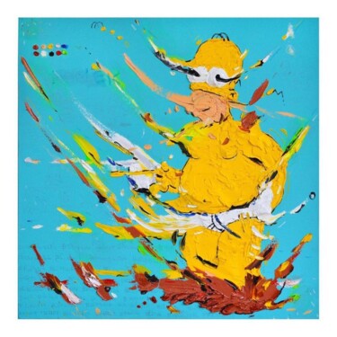 Painting titled "Homero Simpson" by Alvaro Perez, Original Artwork, Oil