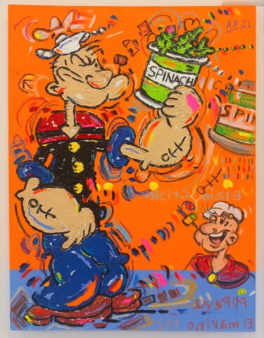 Картина под названием "Popeye" - Alvaro Perez, Подлинное произведение искусства, Масло