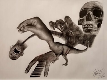 Desenho intitulada "La muerte y el mund…" por Álvaro Urbanos Jiménez, Obras de arte originais, Lápis