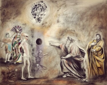 绘画 标题为“Pacto ancestral de…” 由Álvaro Urbanos Jiménez, 原创艺术品, 粉彩