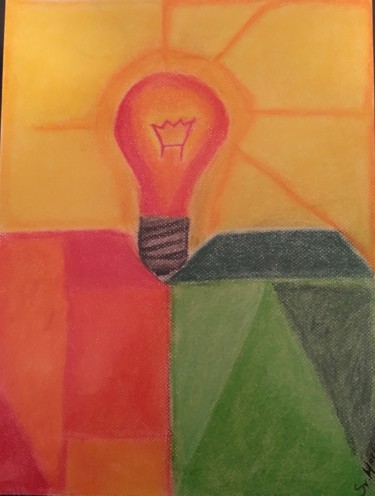 Drawing titled "Ideas geométricas" by Marco Antonio Moreno, Original Artwork, Chalk