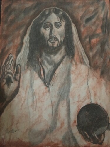 Drawing titled "Salvator Mundi Leon…" by Marco Antonio Moreno, Original Artwork, Graphite