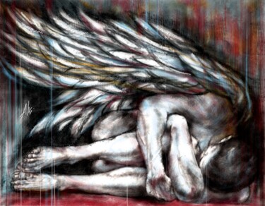Pittura intitolato "angelo urbano 03" da Alvise Bon (Alviart), Opera d'arte originale