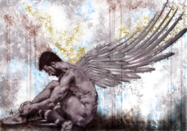 Painting titled "angelo urbano 12" by Alvise Bon (Alviart), Original Artwork