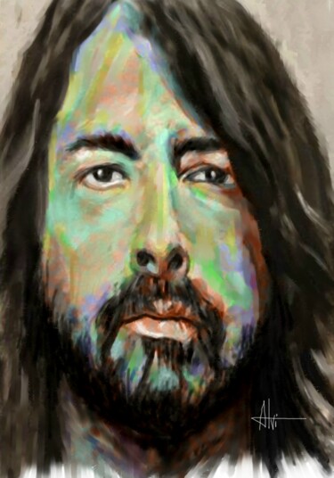 Painting titled "dave-grohl foofight…" by Alvise Bon (Alviart), Original Artwork
