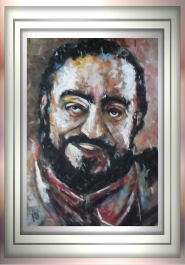 Pittura intitolato "pavarotti.jpg" da Alvise Bon (Alviart), Opera d'arte originale