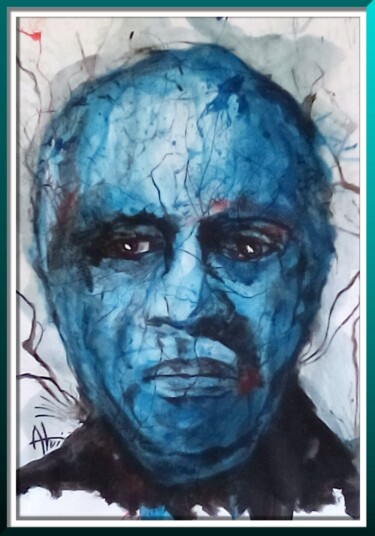 Painting titled "blue1" by Alvise Bon (Alviart), Original Artwork