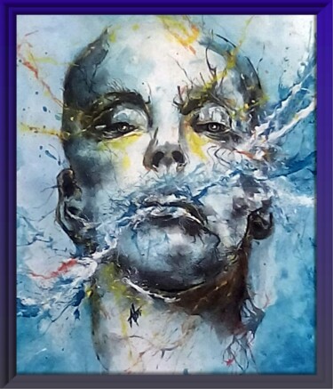 Painting titled "federica pellegrini" by Alvise Bon (Alviart), Original Artwork