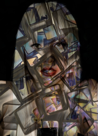 Grafika cyfrowa / sztuka generowana cyfrowo zatytułowany „Lady Gaga, portrait…” autorstwa Aly-N, Oryginalna praca, Fotomontaż