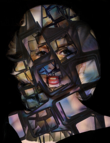 Digital Arts titled "Lady Gaga, portrait…" by Aly-N, Original Artwork, Photo Montage