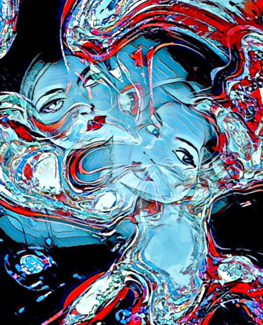Arte digitale intitolato "Blue Rhapsody 1" da Alya Veresk, Opera d'arte originale, Stampa digitale
