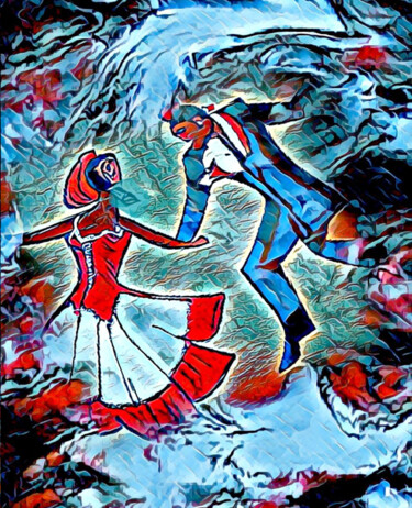 Arte digitale intitolato "Blue Rhapsody-6" da Alya Veresk, Opera d'arte originale, Pittura digitale