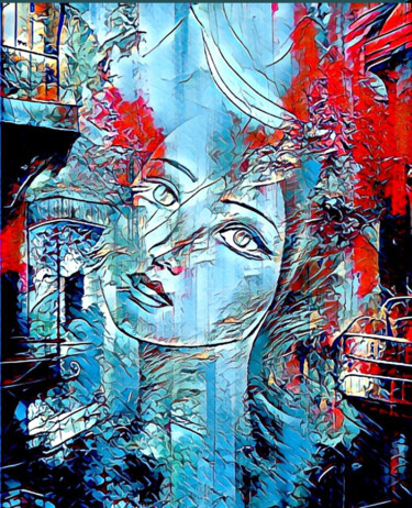 Arte digitale intitolato "Blue Rhapsody-8" da Alya Veresk, Opera d'arte originale, Pittura digitale
