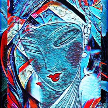 Digital Arts titled "Blue Rhapsody 9" by Alya Veresk, Original Artwork, Digital Painting
