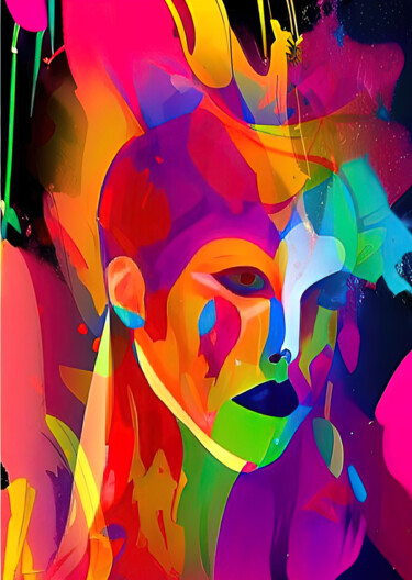 Digitale Kunst mit dem Titel "Surreal Women 8" von Alya Veresk, Original-Kunstwerk, Digitale Malerei