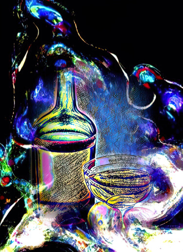 Digital Arts titled "In vino veritas 2" by Alya Veresk, Original Artwork, Digital Painting