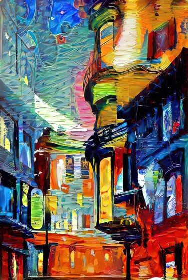 Digital Arts titled "Cities surr 9" by Alya Veresk, Original Artwork, Digital Painting