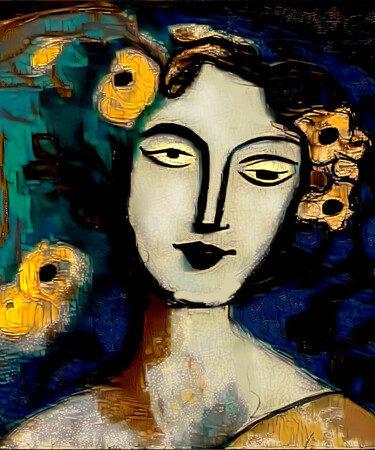 Digitale Kunst getiteld "Странная женщина 7" door Alya Veresk, Origineel Kunstwerk, Digitaal Schilderwerk