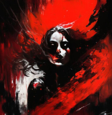 Digital Arts titled "Красное и черное 1" by Alya Veresk, Original Artwork, Digital Painting