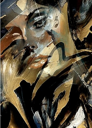 Arts numériques intitulée "Золотые и черные шт…" par Alya Veresk, Œuvre d'art originale, Peinture numérique