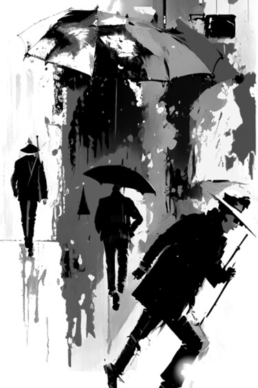 Grafika cyfrowa / sztuka generowana cyfrowo zatytułowany „Дождь 1” autorstwa Alya Veresk, Oryginalna praca, Malarstwo cyfrowe