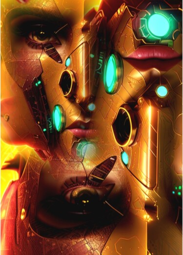 Digitale Kunst getiteld "Неон 9" door Alya Veresk, Origineel Kunstwerk, Digitaal Schilderwerk