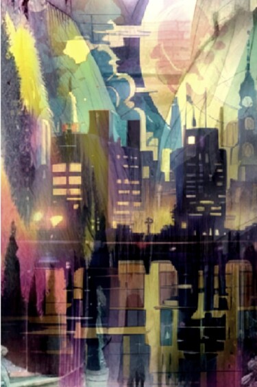 Цифровое искусство под названием "Городские миражи 3" - Alya Veresk, Подлинное произведение искусства, Цифровая живопись