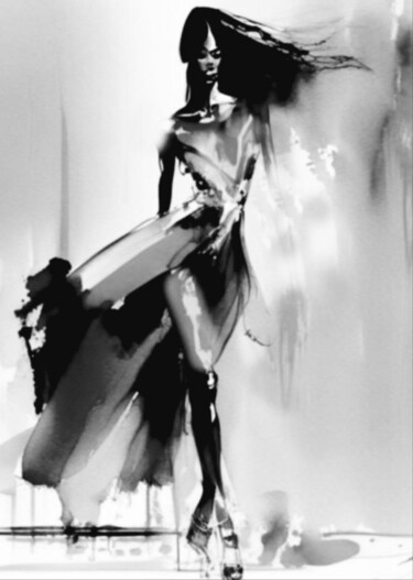 Digitale Kunst getiteld "Black and white 8" door Alya Veresk, Origineel Kunstwerk, Digitaal Schilderwerk