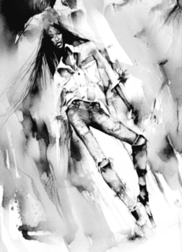 Digital Arts titled "Black and white 9" by Alya Veresk, Original Artwork, Digital Painting