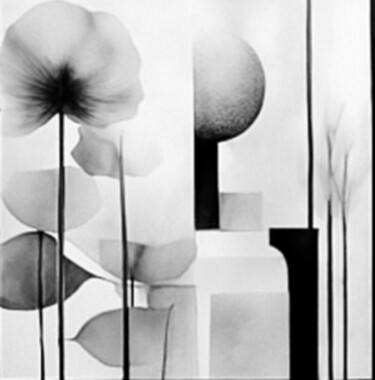 Digitale Kunst getiteld "Black and white 13q" door Alya Veresk, Origineel Kunstwerk, Digitaal Schilderwerk