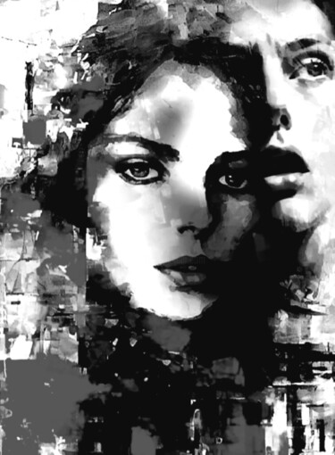 Digital Arts titled "Black and white 15" by Alya Veresk, Original Artwork, Digital Painting