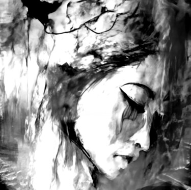 Digital Arts titled "Black and white 16" by Alya Veresk, Original Artwork, Digital Painting