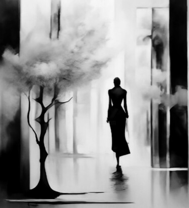 Arte digitale intitolato "Black and white 17" da Alya Veresk, Opera d'arte originale, Pittura digitale